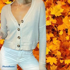 Abercrombie & fitch Crop Button Front Cardigan